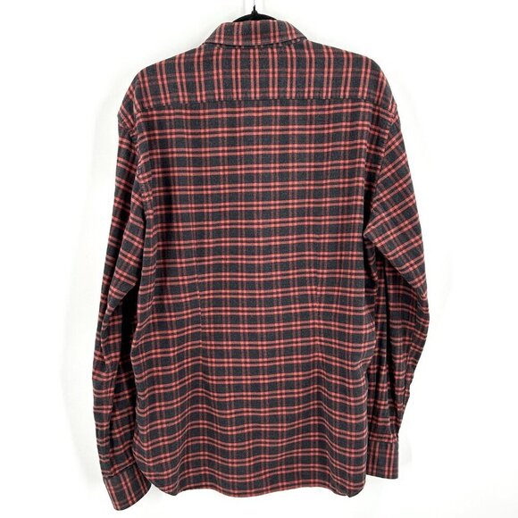 CULTURATA Men Red Gray Plaid Flannel Tailored Fit Long Sleeve Button Up Shirt XL - Picture 2 of 6